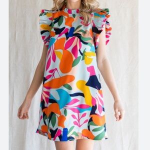 Jodifl floral ruffle sleeve dress